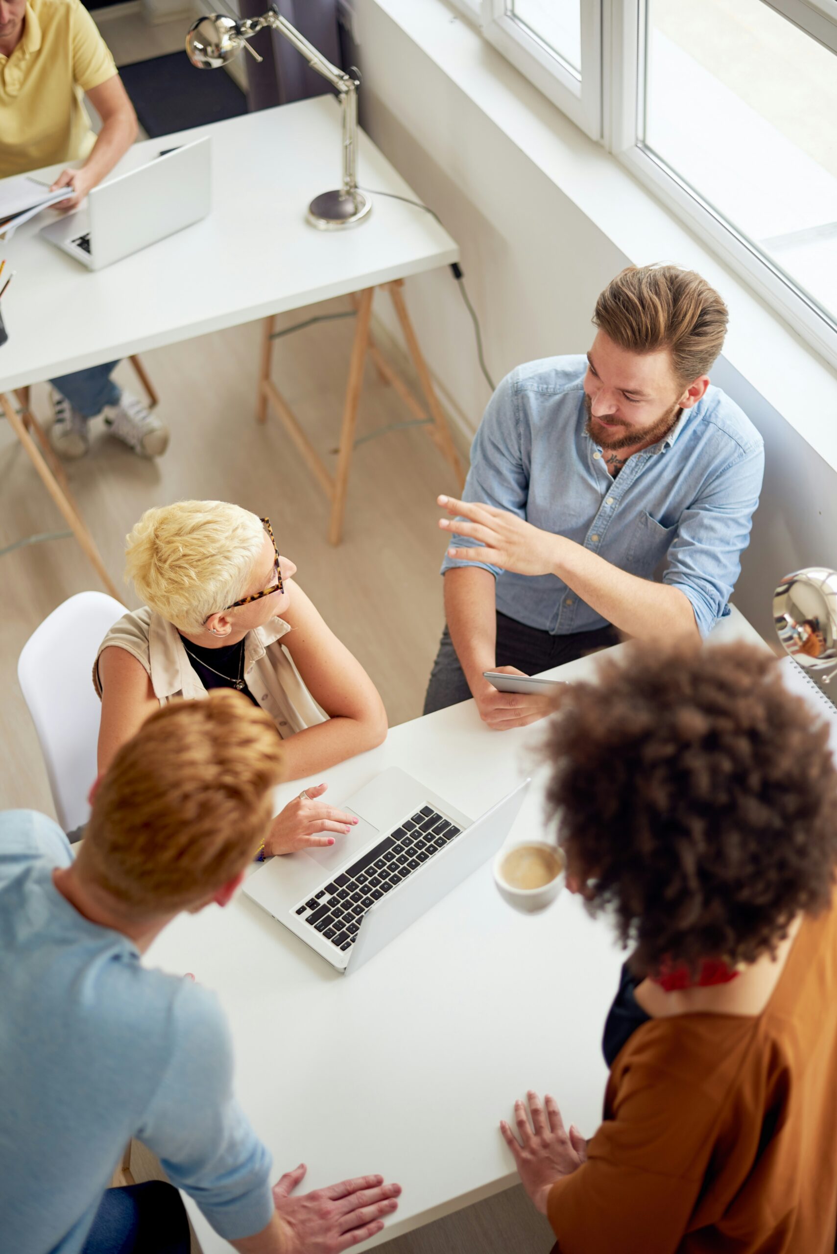 group of employees working together