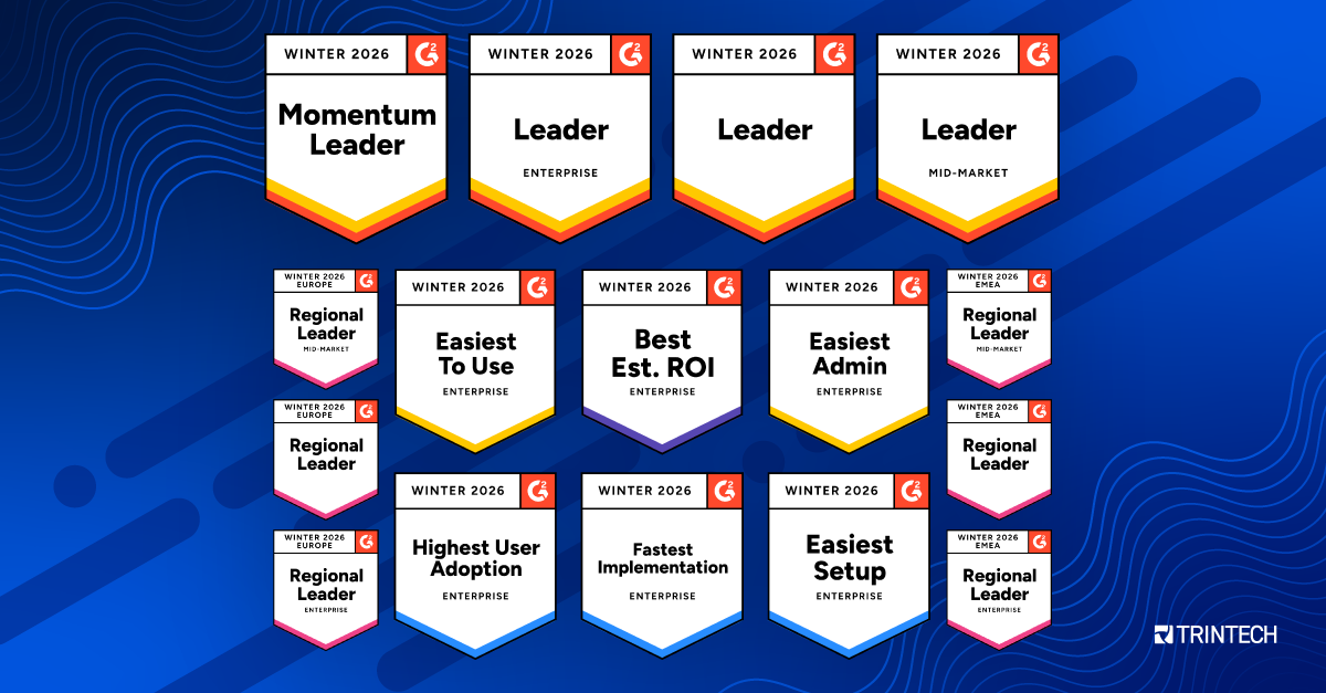 G2’s Winter 2026 Reports: Trintech behaalt meer dan 20 Leader-badges en meerdere nummer 1-posities